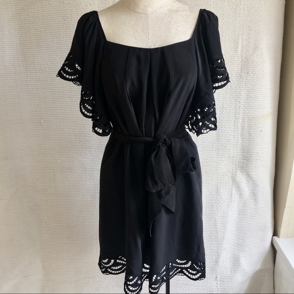 Shoshanna Butterfly Short Sleeve Silk Shift Dress - Picture 8 of 8